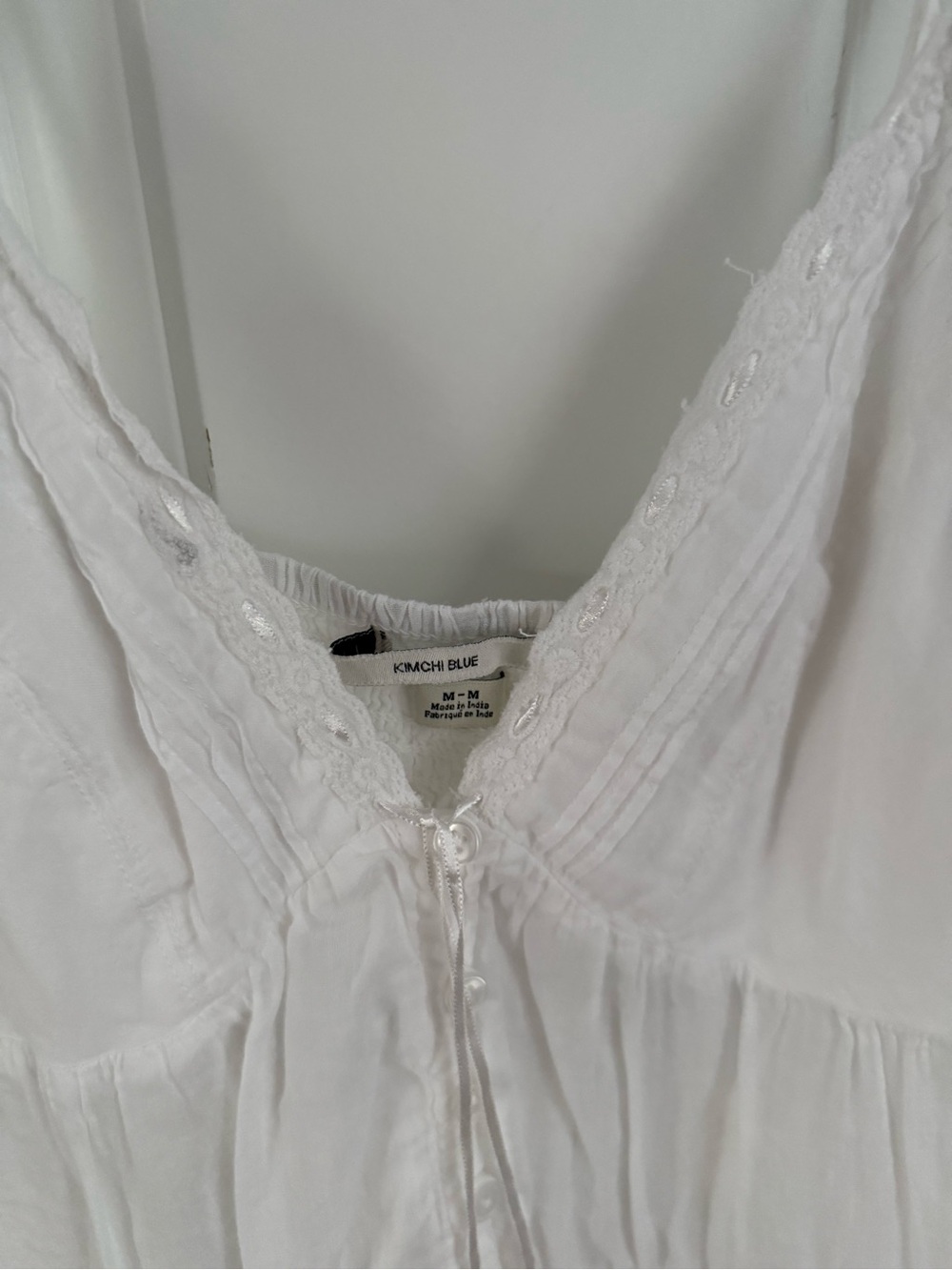 Kimchi Blue White Lace-Trim Tiered Cami - Picture 2 of 3